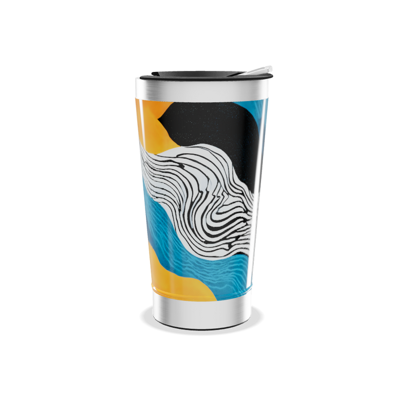 Copo Térmico - Estampa Ondas Coloridas
