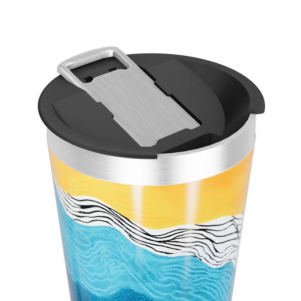 Copo Térmico - Estampa Ondas Coloridas