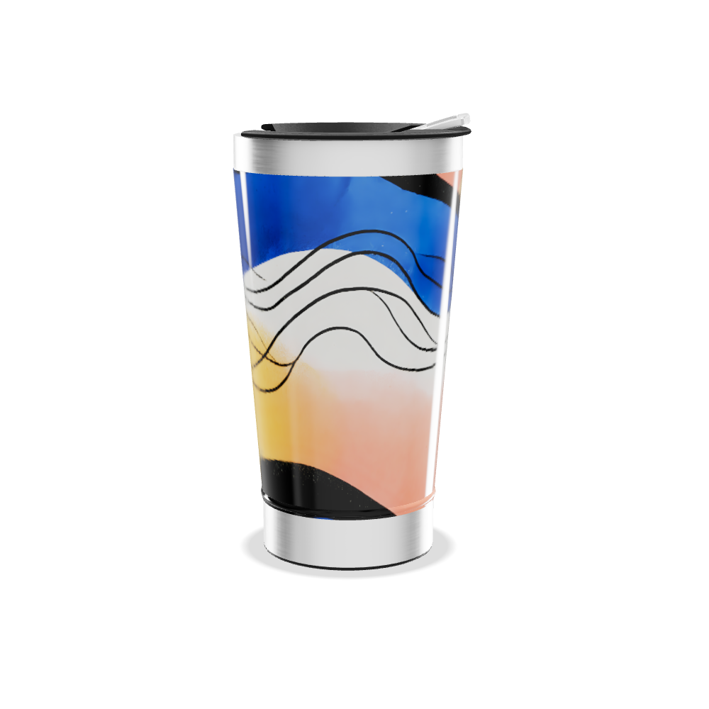 Copo Térmico - Estampa Ondas Coloridas