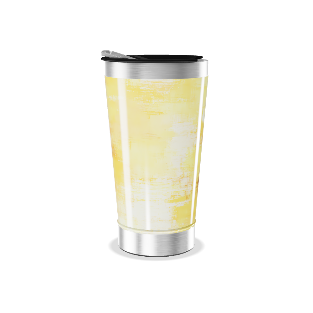 Copo Térmico - Amarelo Estampado Aço Inox