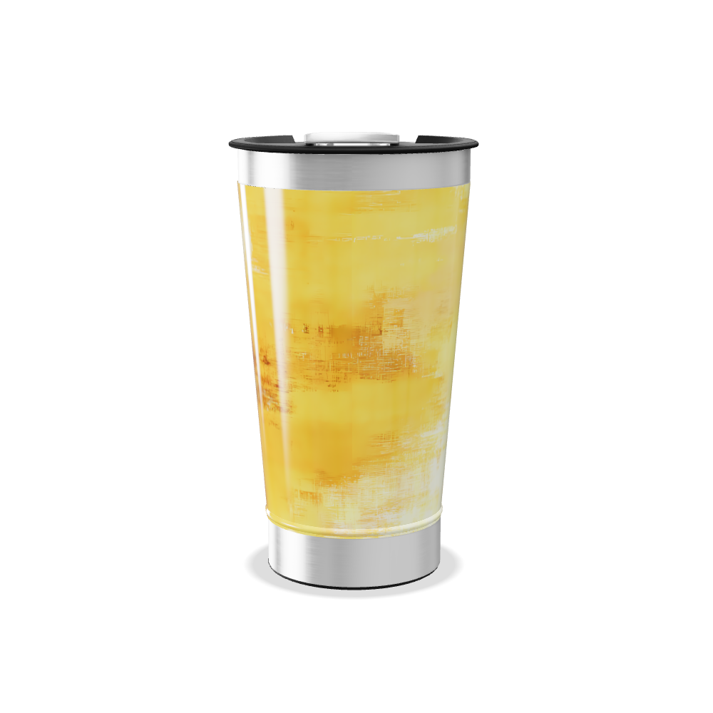 Copo Térmico - Amarelo Estampado Aço Inox