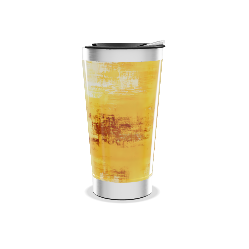 Copo Térmico - Amarelo Estampado Aço Inox