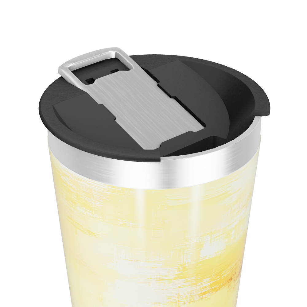 Copo Térmico - Amarelo Estampado Aço Inox