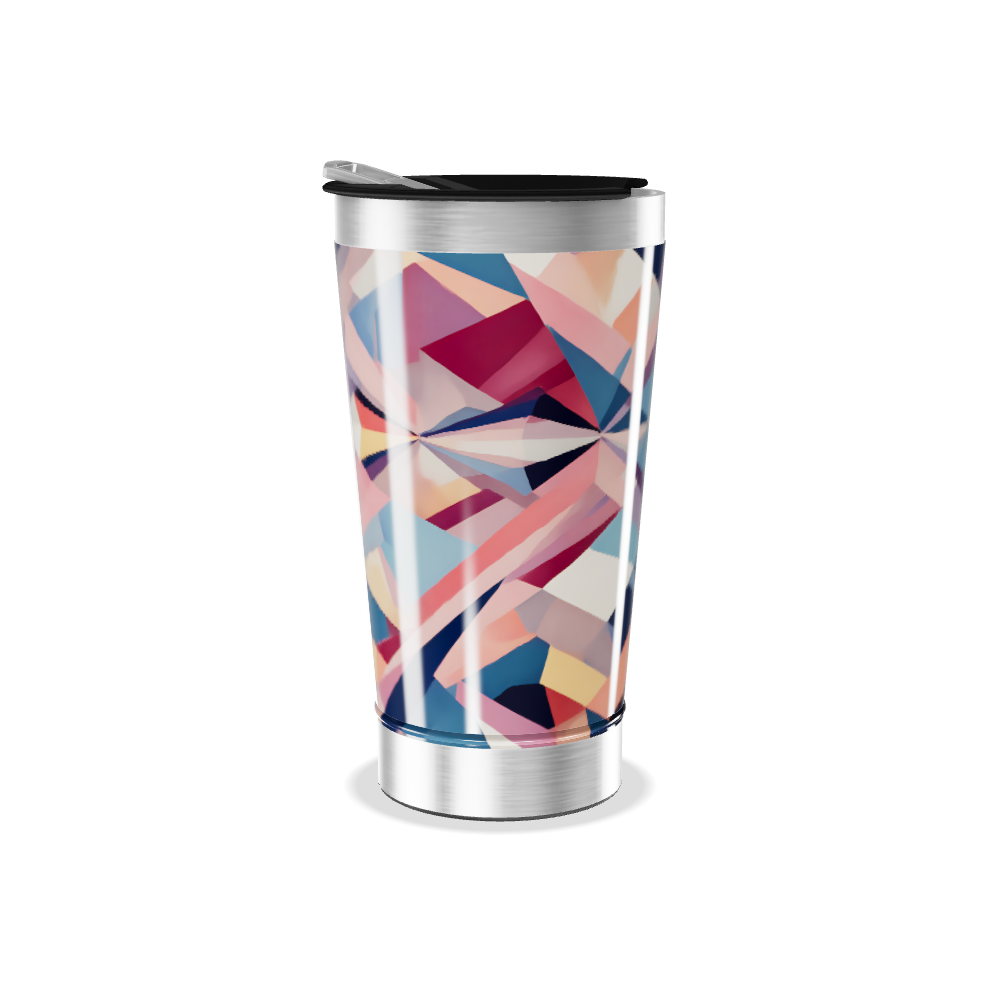 Copo Térmico - Geométrico Colorido Aço