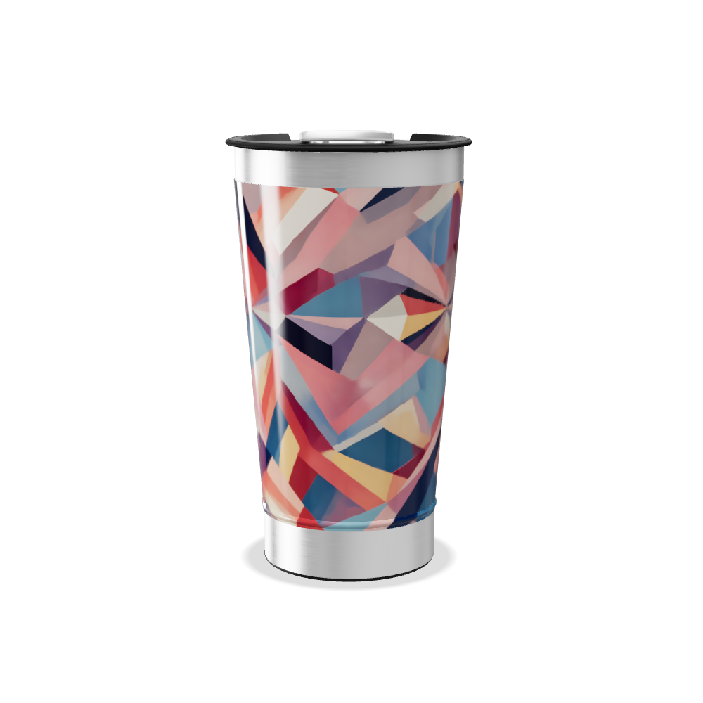Copo Térmico - Geométrico Colorido Aço
