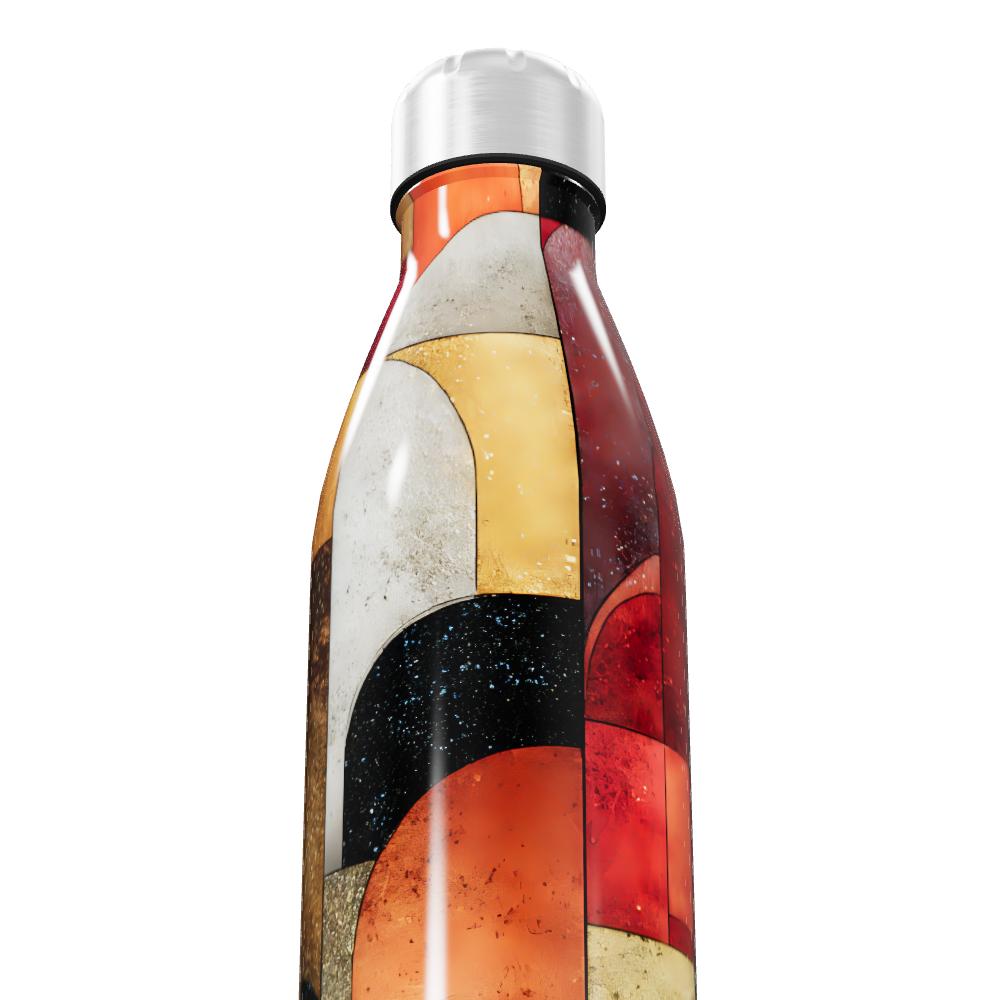 Garrafa Inox - Estampa Geométrica Colorida