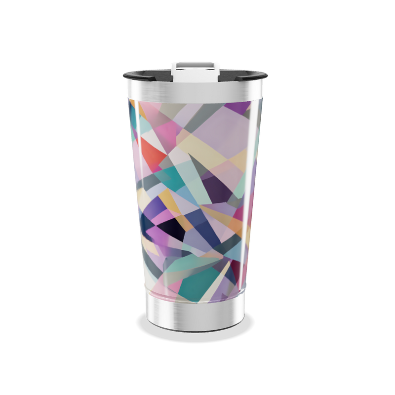 Copo Térmico - Geométrico Colorido Aço