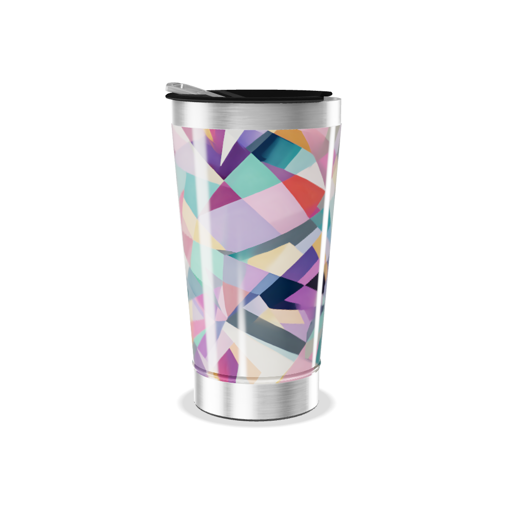 Copo Térmico - Geométrico Colorido Aço
