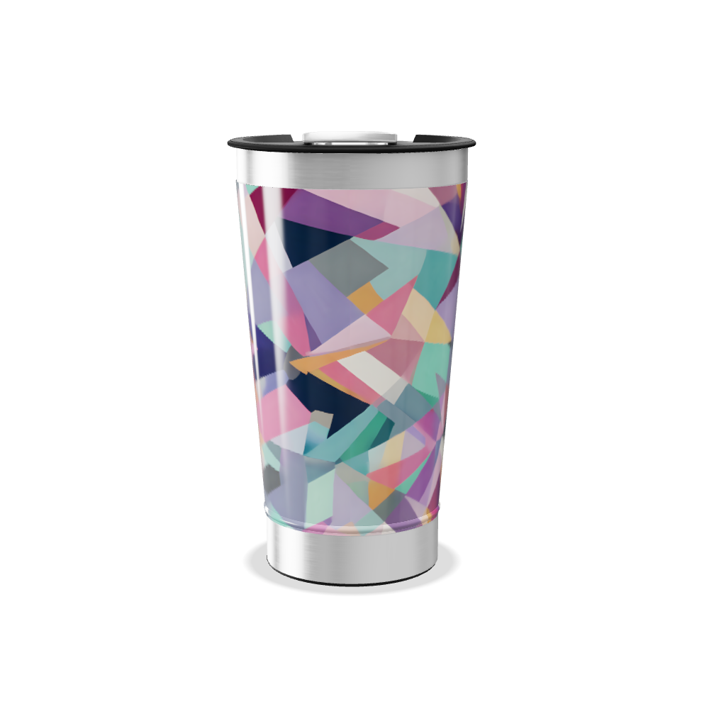 Copo Térmico - Geométrico Colorido Aço