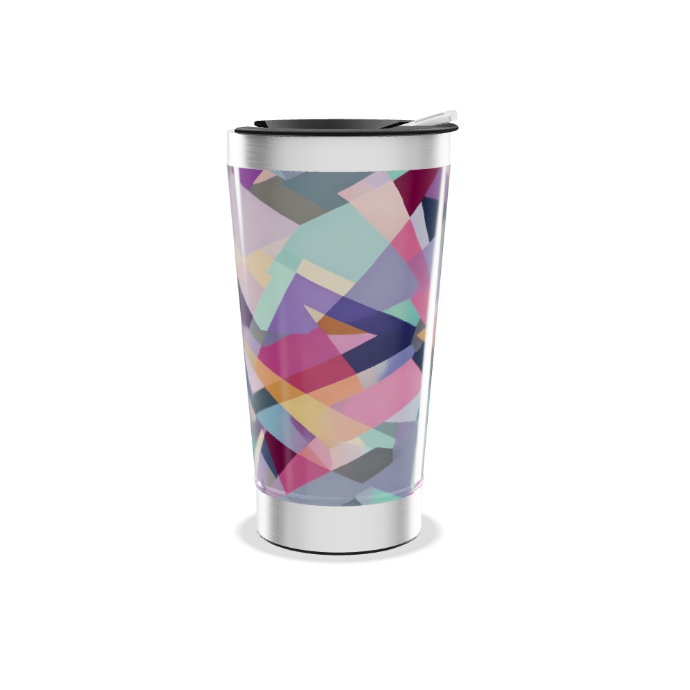 Copo Térmico - Geométrico Colorido Aço