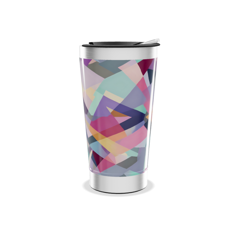 Copo Térmico - Geométrico Colorido Aço