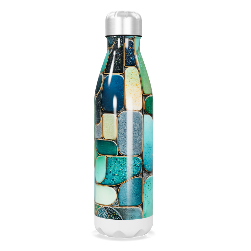 Garrafa Inox - Estampa Azul Verde