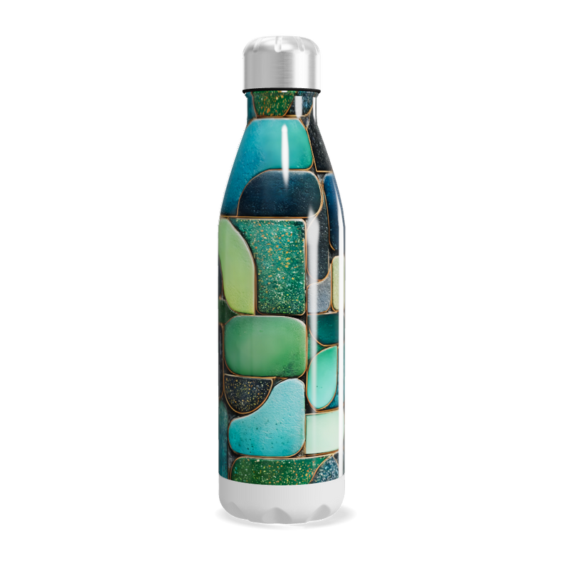 Garrafa Inox - Estampa Azul Verde