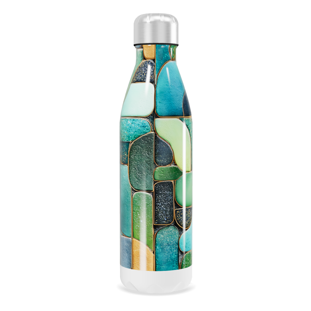 Garrafa Inox - Estampa Azul Verde