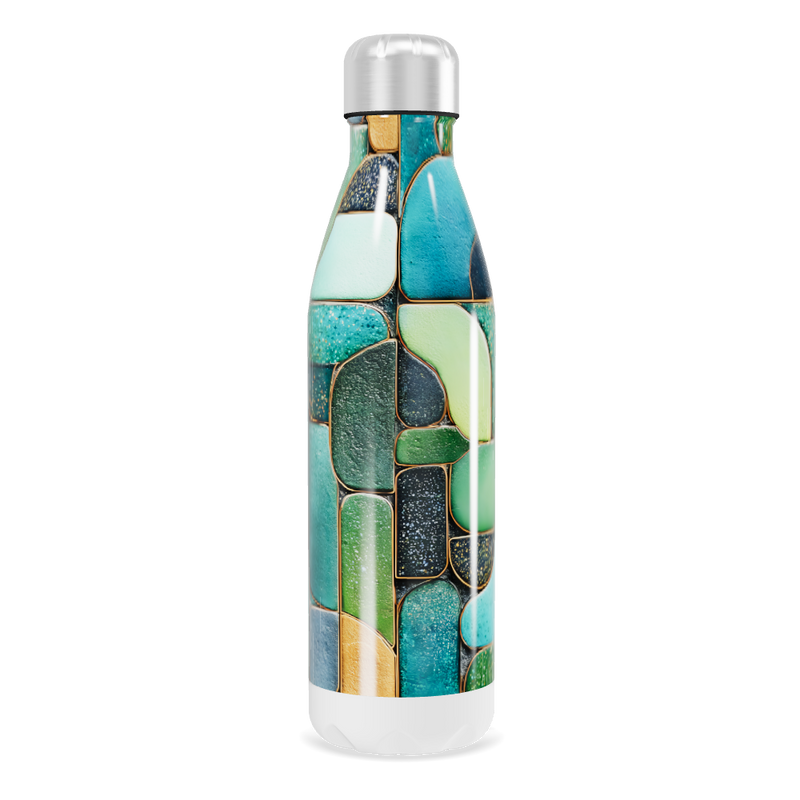 Garrafa Inox - Estampa Azul Verde