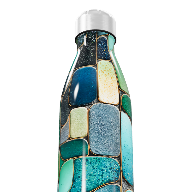 Garrafa Inox - Estampa Azul Verde