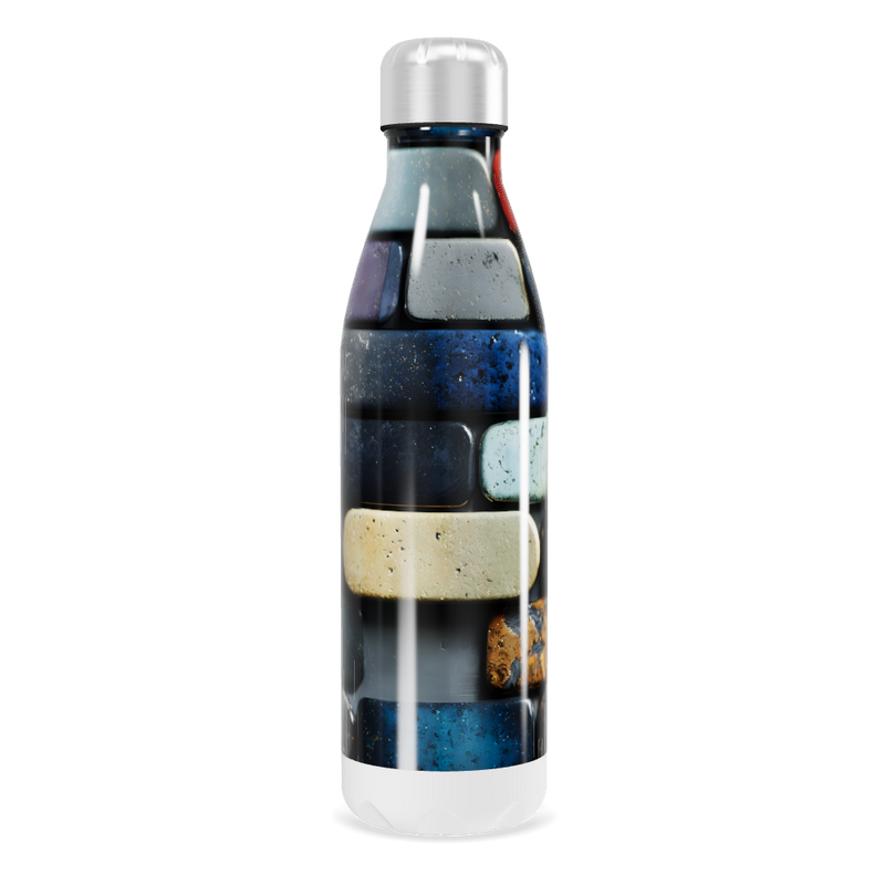 Garrafa Inox Estampada Pedras Coloridas