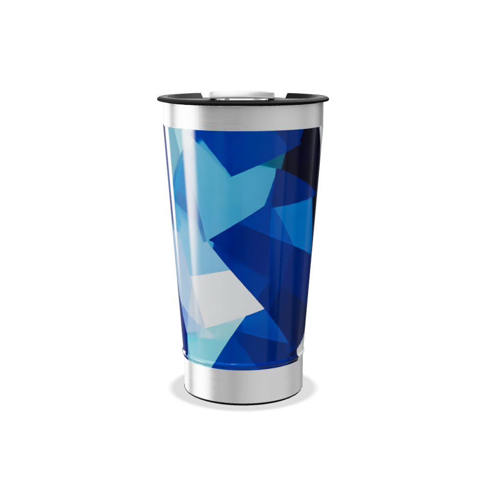Copo Térmico - Azul com Estampa Geométrica