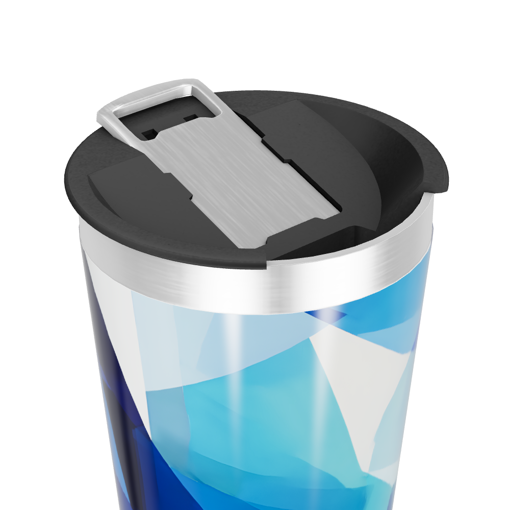 Copo Térmico - Azul com Estampa Geométrica