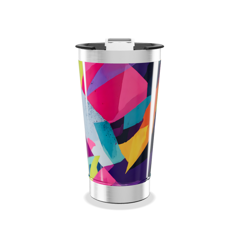 Copo Térmico - Colorido Geométrico Aço Inox