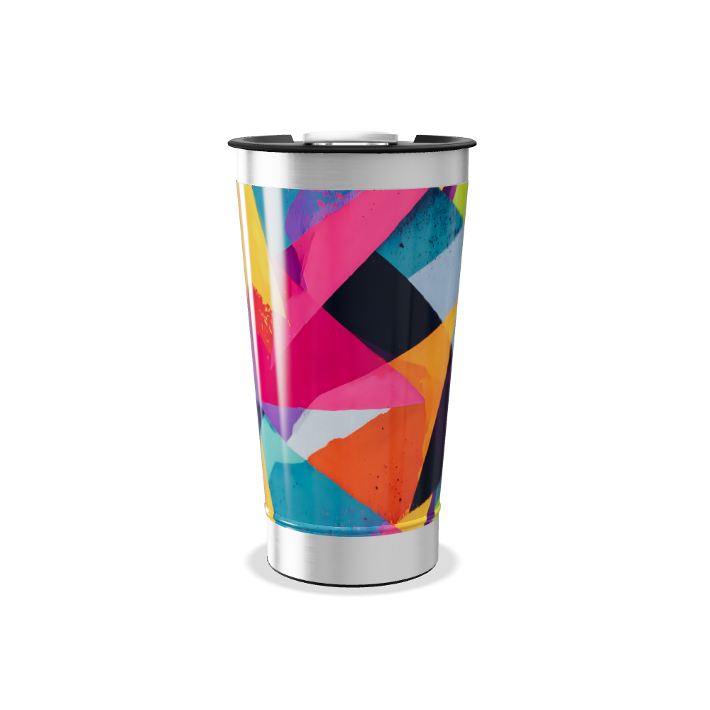 Copo Térmico - Colorido Geométrico Aço Inox