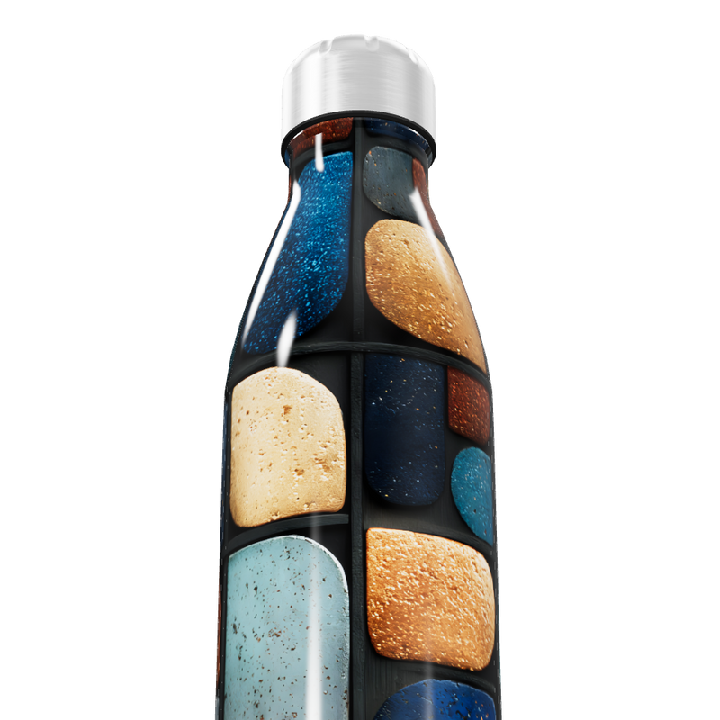 Garrafa Inox - Pedras Coloridas