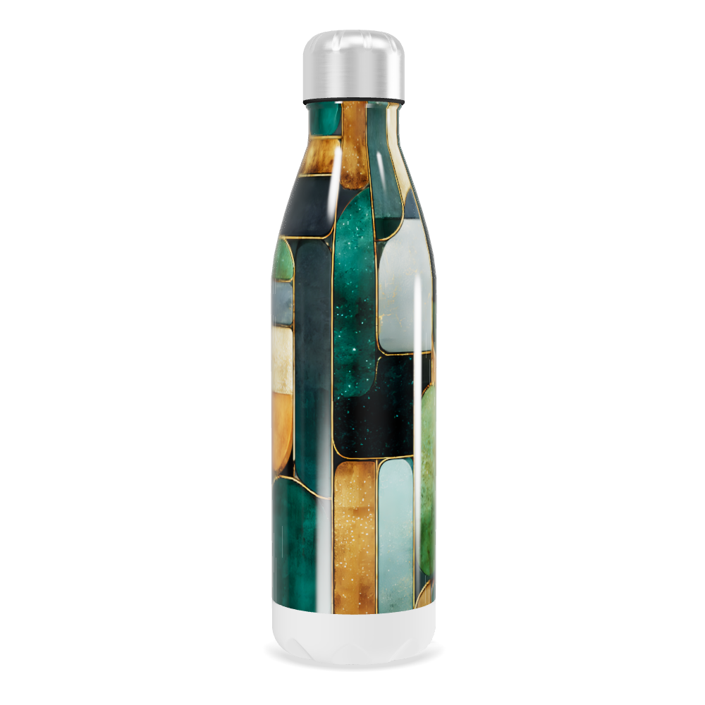 Garrafa Inox Verde - Estampa Geométrica