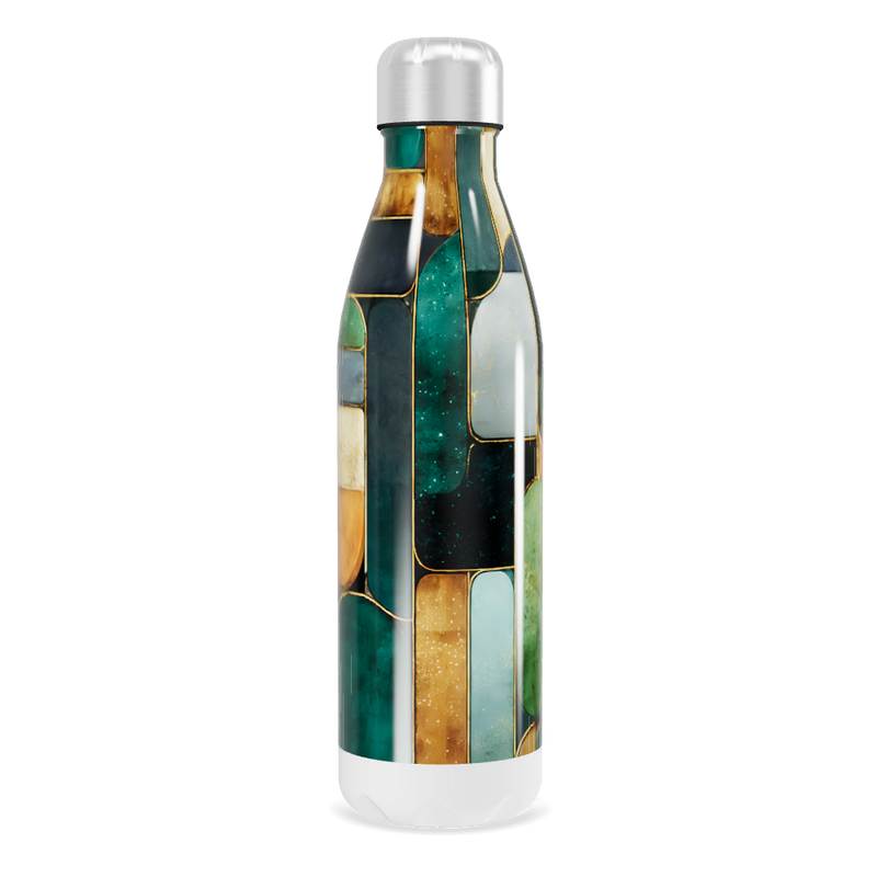 Garrafa Inox Verde - Estampa Geométrica