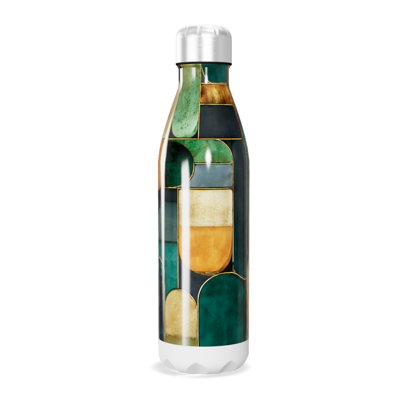 Garrafa Inox Verde - Estampa Geométrica