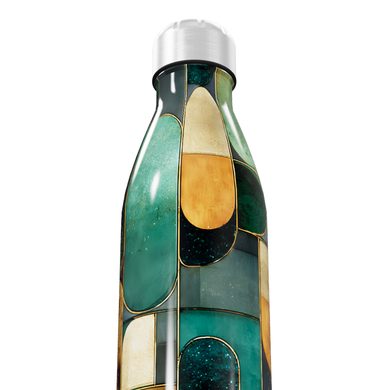 Garrafa Inox Verde - Estampa Geométrica