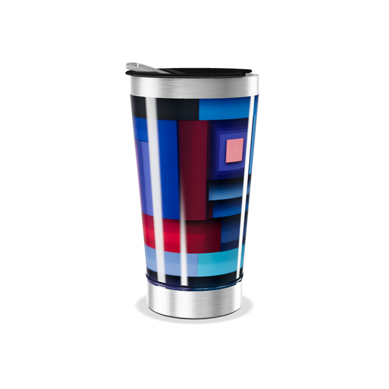 Copo Térmico - Estampa Geométrica Azul