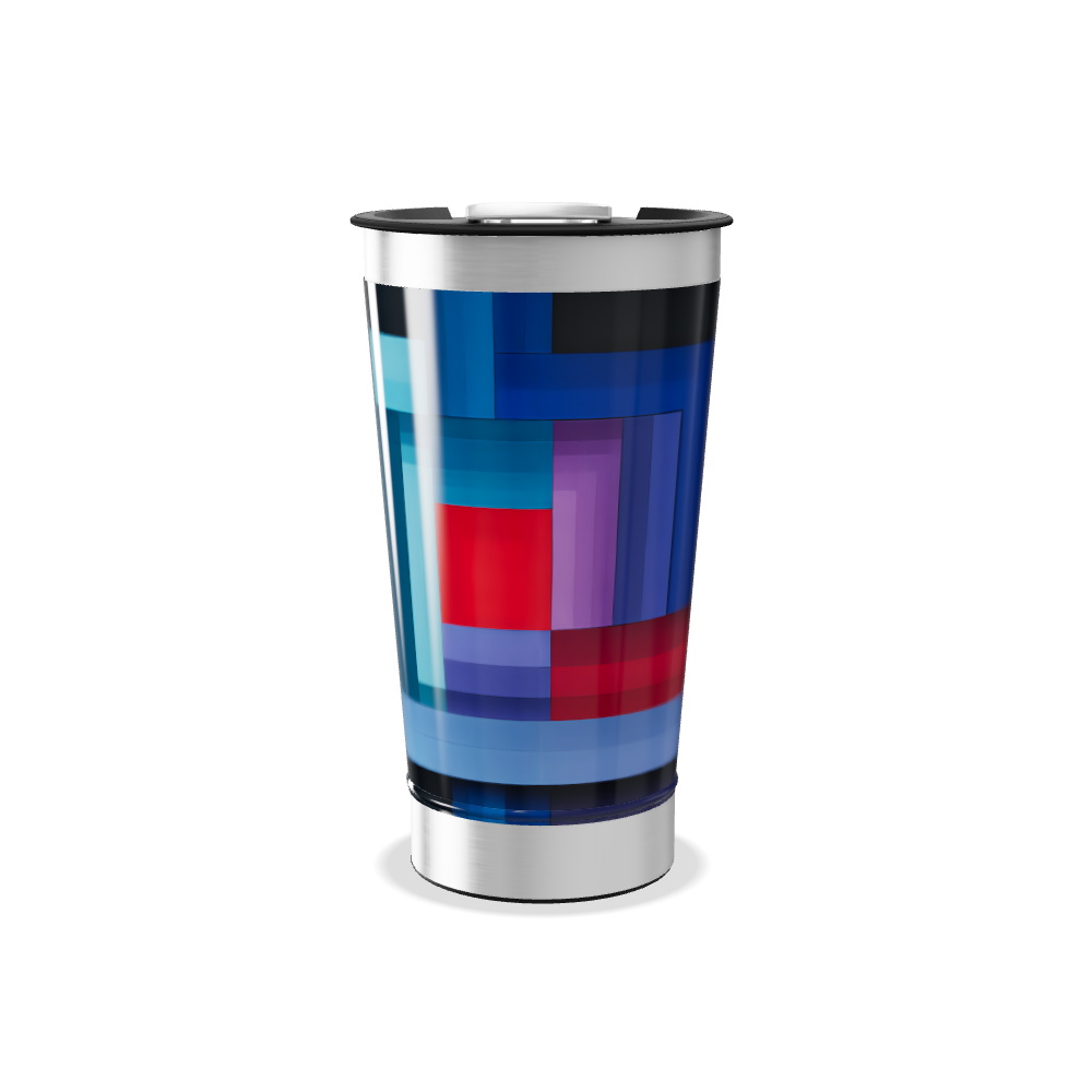 Copo Térmico - Estampa Geométrica Azul