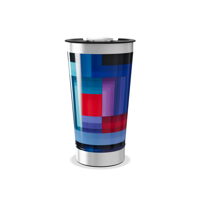 Copo Térmico - Estampa Geométrica Azul