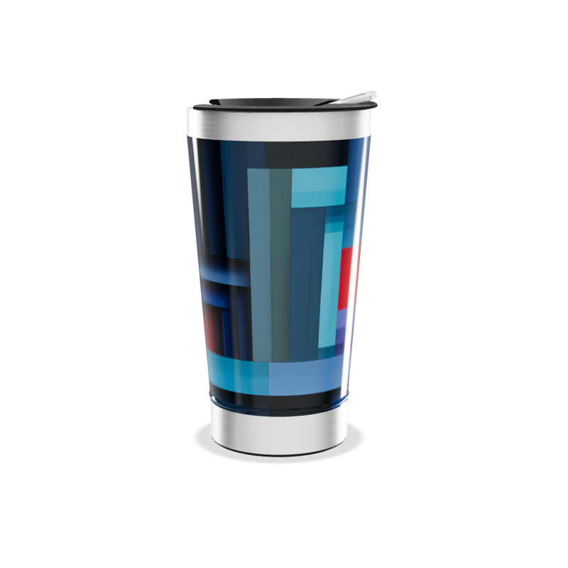 Copo Térmico - Estampa Geométrica Azul