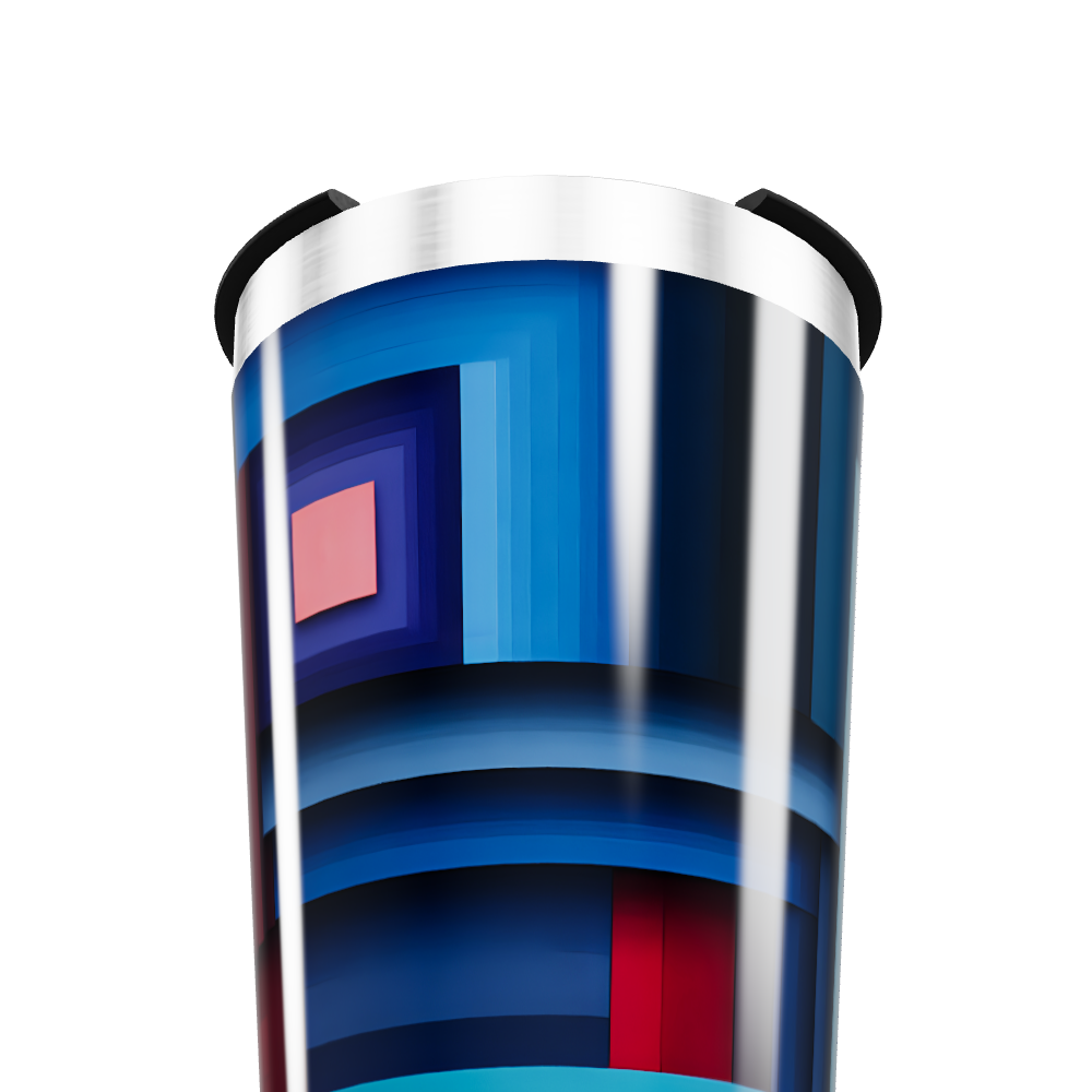 Copo Térmico - Estampa Geométrica Azul