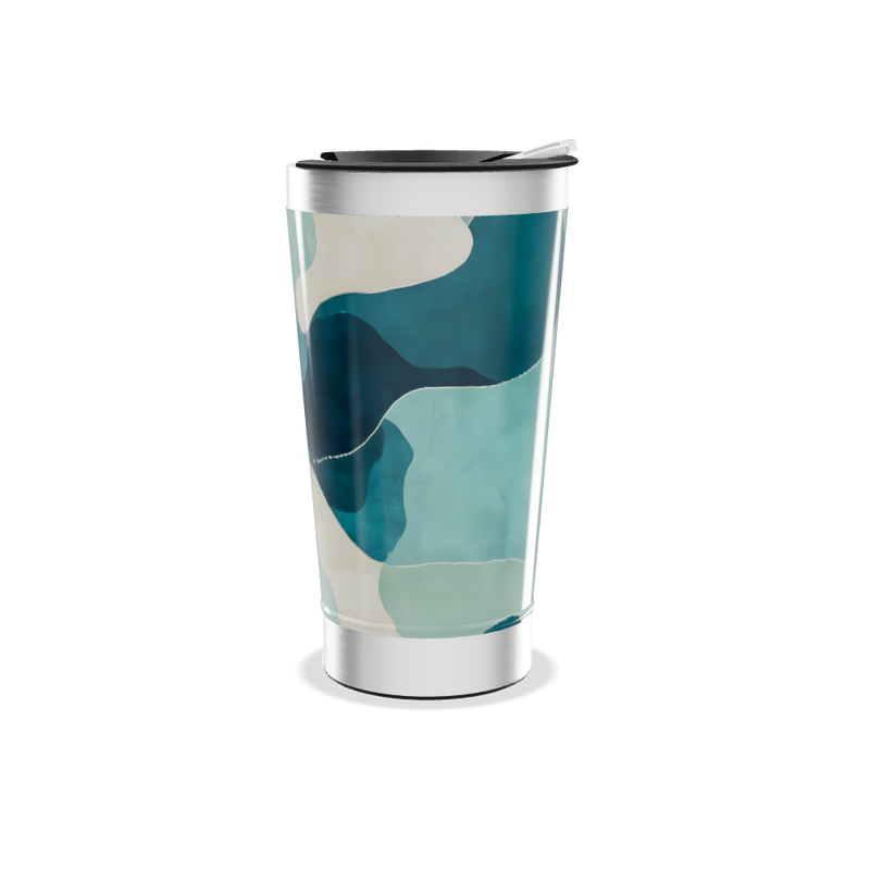 Copo Térmico - Azul Abstrato Aço Inox