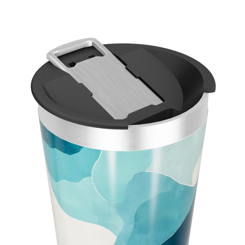 Copo Térmico - Azul Abstrato Aço Inox