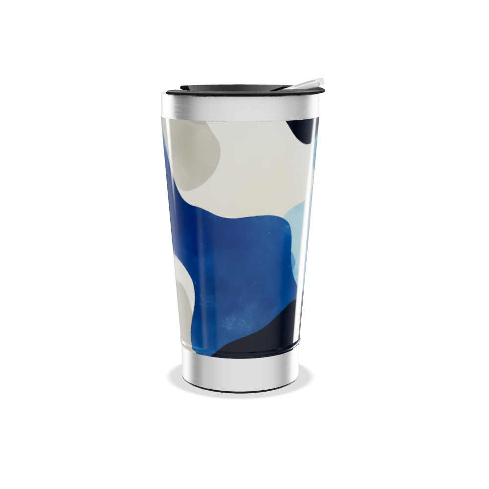 Copo Térmico - Estampa Azul Abstrata