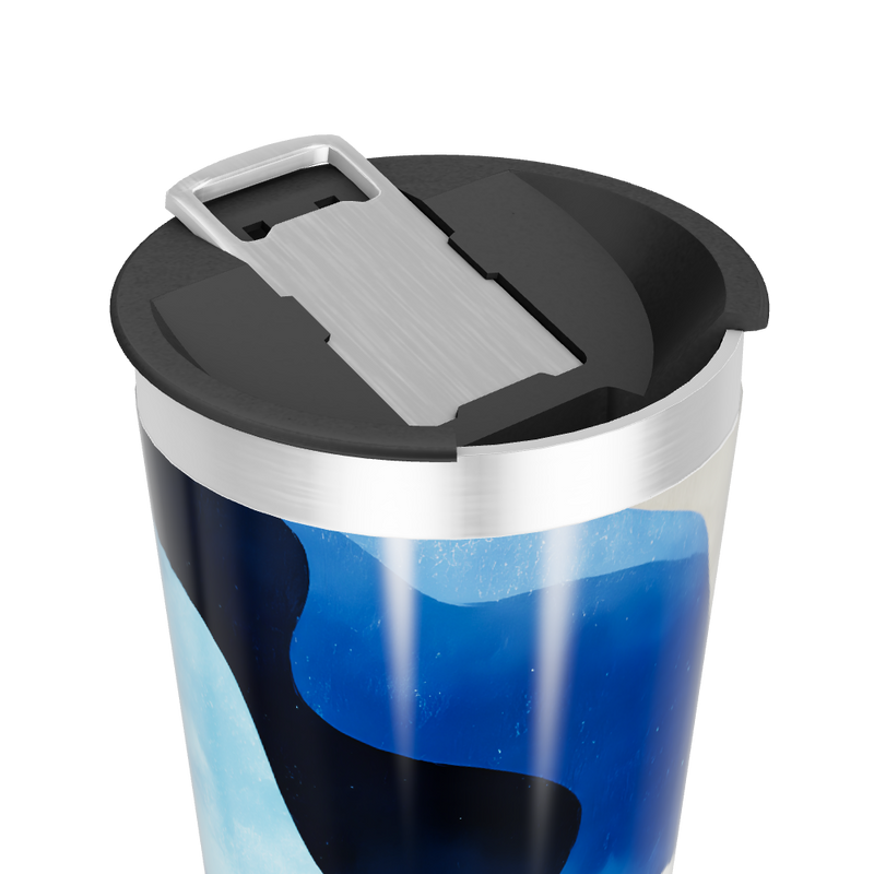 Copo Térmico - Estampa Azul Abstrata