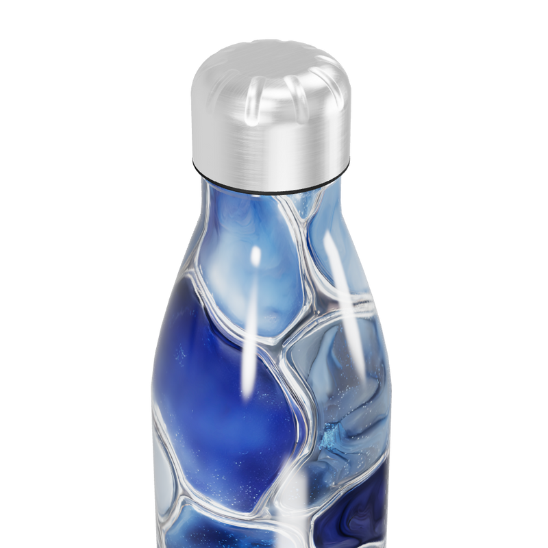 Garrafa Inox Azul - Design Marmorizado