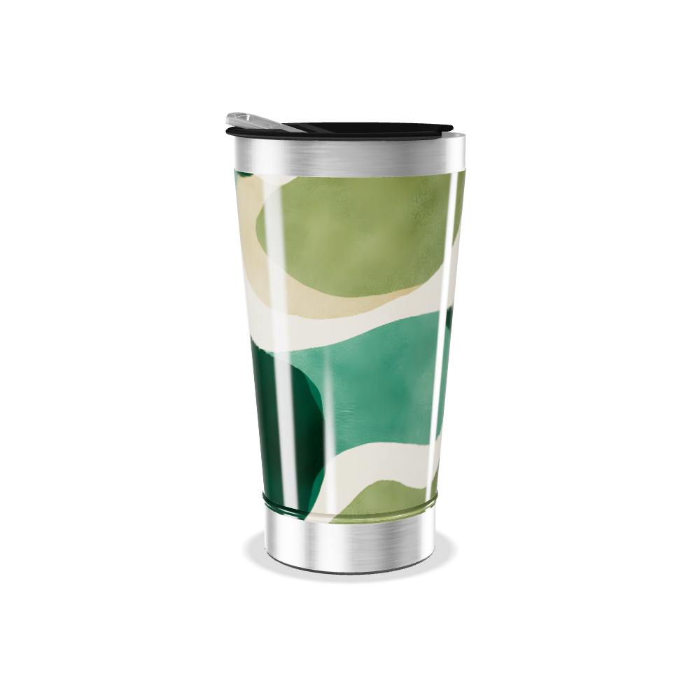 Copo Térmico - Estampa Verde Abstrata