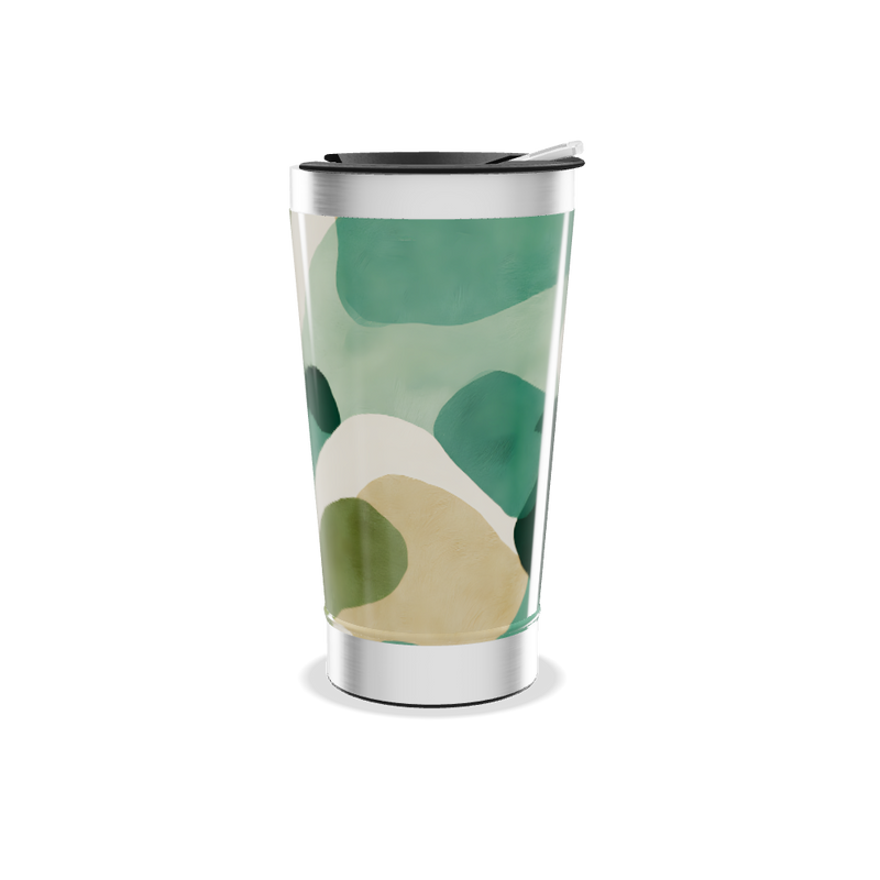Copo Térmico - Estampa Verde Abstrata