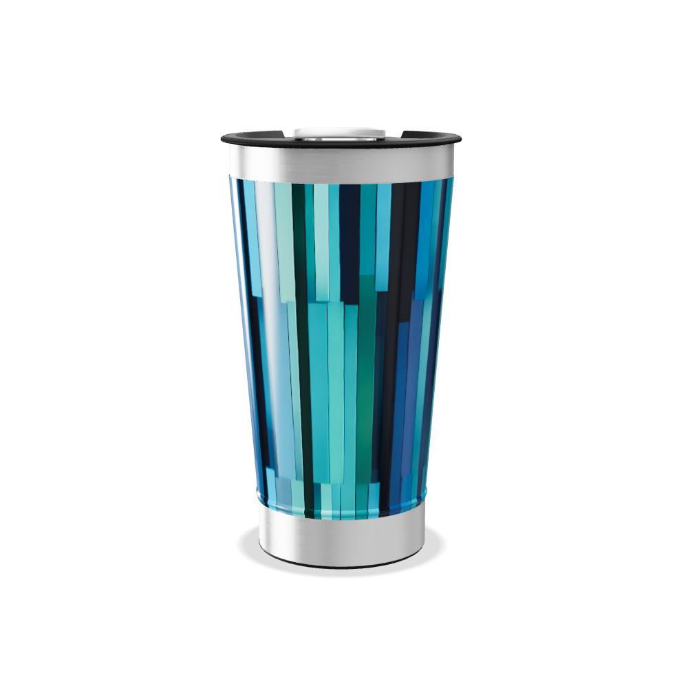 Copo Térmico - Azul com Listras Verticais