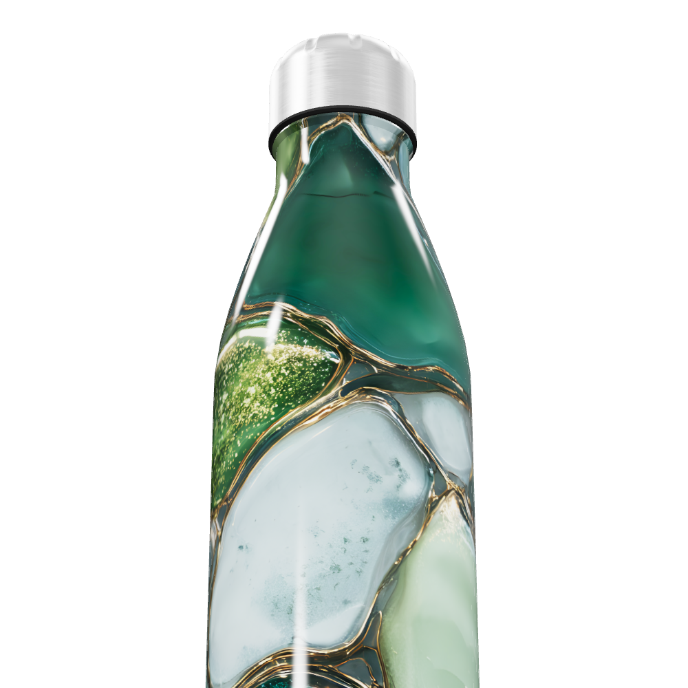 Garrafa Inox - Verde Marmorizada 500ml
