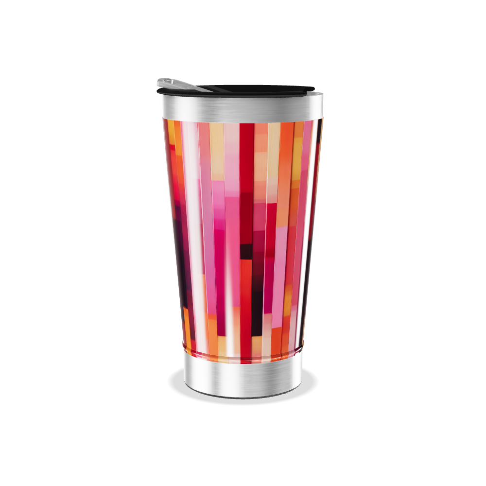 Copo Térmico - Listras Coloridas Aço