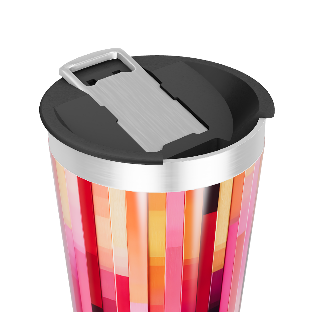 Copo Térmico - Listras Coloridas Aço