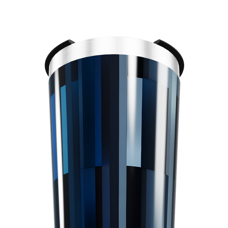 Copo Térmico - Azul com Listras Geométricas