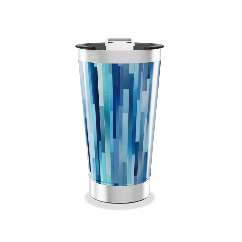 Copo Térmico - Azul com Estampa Listrada