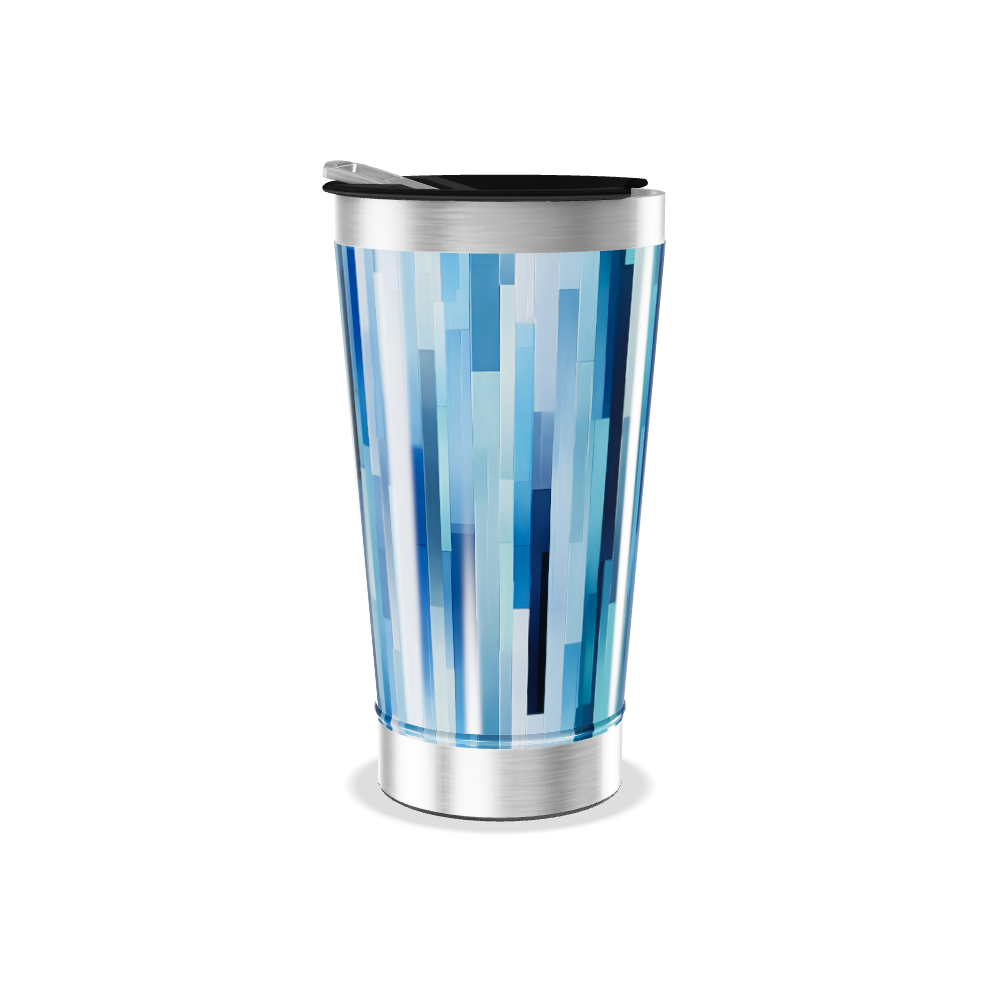 Copo Térmico - Azul com Estampa Listrada