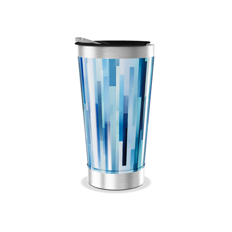 Copo Térmico - Azul com Estampa Listrada